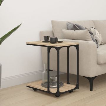 Gossi masa laterala cu roti stejar sonoma 50x35x55,5cm lemn prelucrat