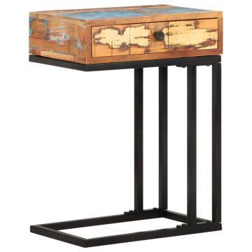 Gossi masa laterala forma u, 45 x 30 x 61 cm, lemn masiv reciclat