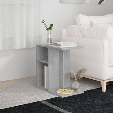 Gossi masa laterala, gri beton, 50x30x50 cm, lemn prelucrat