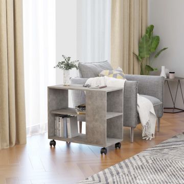 Gossi masa laterala, gri beton, 70x35x55 cm, lemn compozit