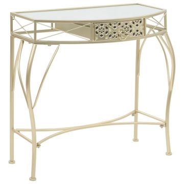 Gossi masa laterala stil frantuzesc, auriu, 82 x 39 x 76 cm, metal