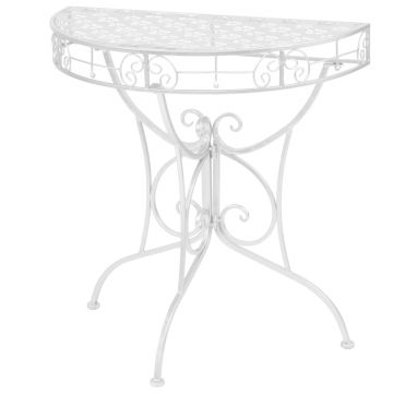 Gossi masa laterala tip vintage argintiu 72x36x74 cm metal semirotund