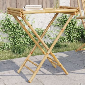 Gossi masa pliabila cu tava, 70,5x42,5x80 cm, bambus