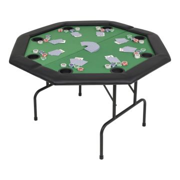 Gossi masa poker pliabila in doua parti, 8 jucatori, octogonal, verde