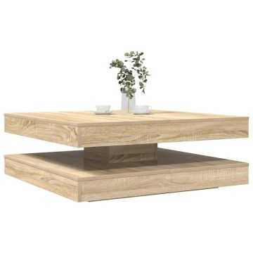 Gossi masuta cafea rotativa 360 grade, stejar sonoma 90x90x34,5 cm