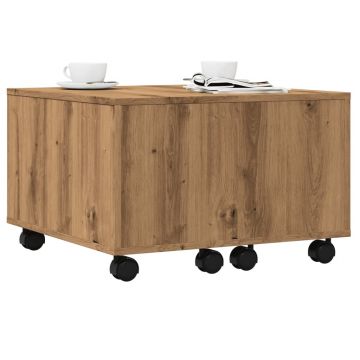 Gossi masuta cafea, stejar artizanal, 60x60x38 cm, lemn prelucrat