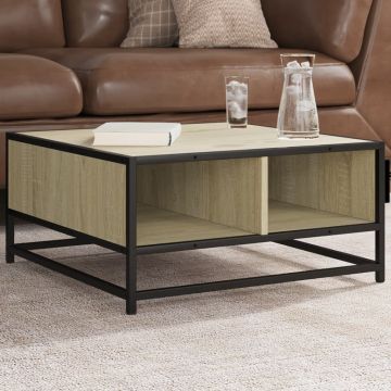 Gossi masuta cafea stejar sonoma 60,5x60,5x30 cm lemn prelucrat/metal
