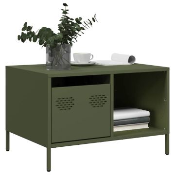 Gossi masuta cafea verde masliniu 68,5x50x43,5cm otel laminat la rece
