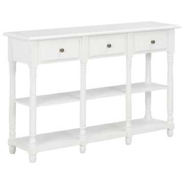 Gossi masuta consola, alb, 110x30x76 cm, lemn prelucrat