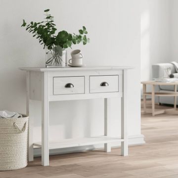 Gossi masuta consola bodo, alb, 91x35x74 cm, lemn masiv de pin
