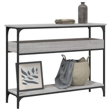 Gossi masuta consola cu raft gri sonoma 100x29x75 cm lemn prelucrat