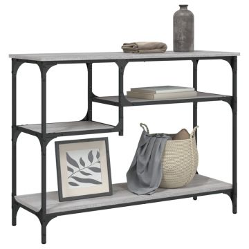 Gossi masuta consola cu rafturi, gri sonoma, 100x35x75 cm
