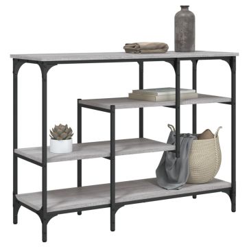 Gossi masuta consola cu rafturi, gri sonoma, 100x35x75 cm