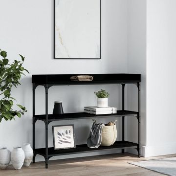 Gossi masuta consola cu rafturi, negru, 100x30x80 cm