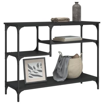 Gossi masuta consola cu rafturi, negru, 100x35x75 cm