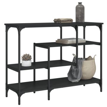 Gossi masuta consola cu rafturi, negru, 100x35x75 cm