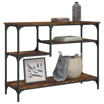 Gossi masuta consola cu rafturi, stejar fumuriu, 100x35x75 cm