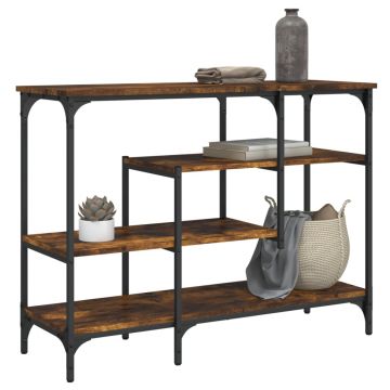 Gossi masuta consola cu rafturi, stejar fumuriu, 100x35x75 cm