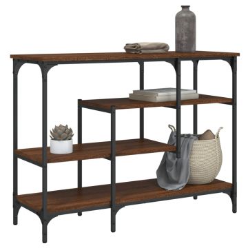 Gossi masuta consola cu rafturi, stejar maro, 100x35x75 cm