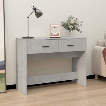 Gossi masuta consola, gri beton, 100x39x75 cm, lemn prelucrat