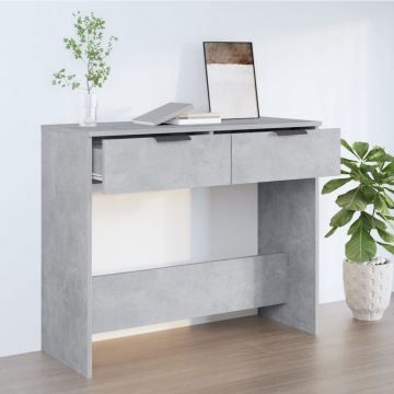Gossi masuta consola, gri beton, 90x36x75 cm, lemn prelucrat