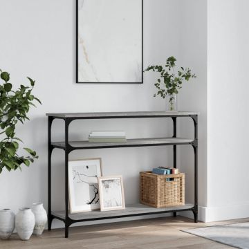 Gossi masuta consola, gri sonoma, 100x29x75 cm, lemn prelucrat