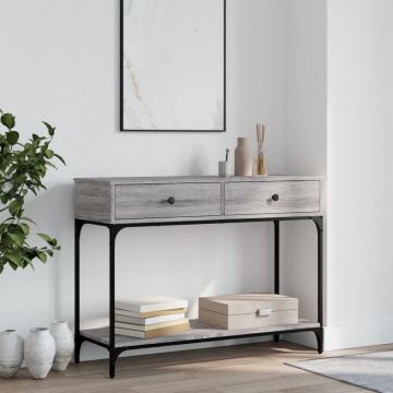 Gossi masuta consola, gri sonoma, 100x34,5x75 cm, lemn prelucrat