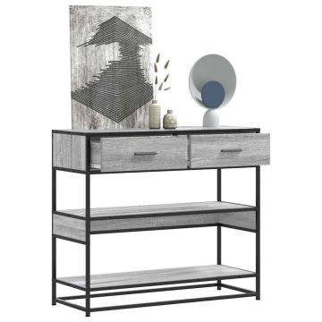 Gossi masuta consola, gri sonoma, 90x35x80 cm, lemn prelucrat