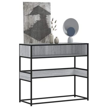 Gossi masuta consola, gri sonoma, 90x35x80 cm, lemn prelucrat