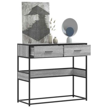 Gossi masuta consola, gri sonoma, 90x35x80 cm, lemn prelucrat