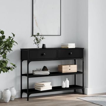 Gossi masuta consola, negru, 100x25x75 cm, lemn compozit