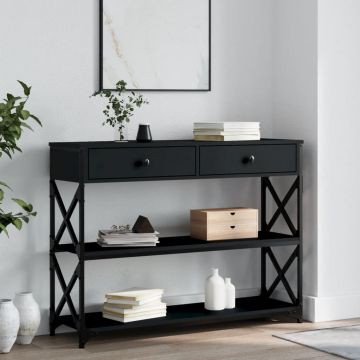 Gossi masuta consola, negru, 100x28x75 cm, lemn compozit