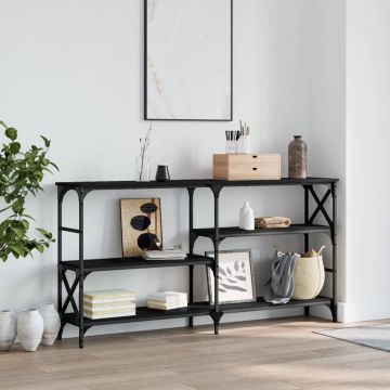 Gossi masuta consola, negru, 150x29x76,5 cm, lemn compozit