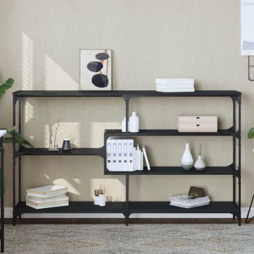 Gossi masuta consola, negru, 160x32x95 cm, lemn compozit