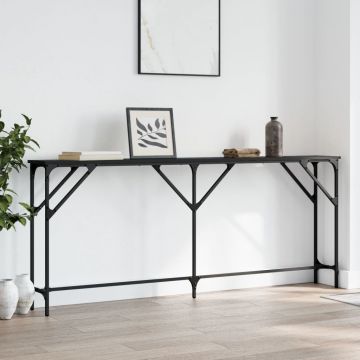 Gossi masuta consola, negru, 180x23x75 cm, lemn compozit