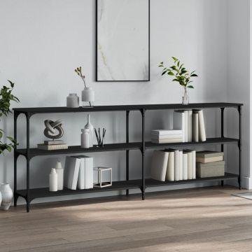 Gossi masuta consola, negru, 200x29x75 cm, lemn compozit