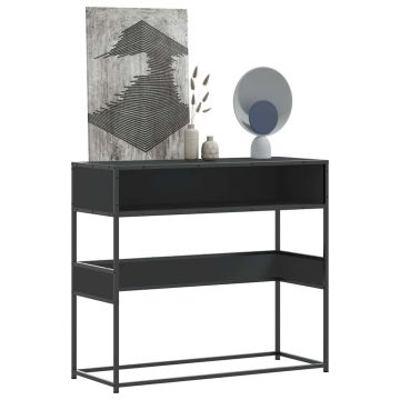 Gossi masuta consola, negru, 90x35x80 cm, lemn prelucrat