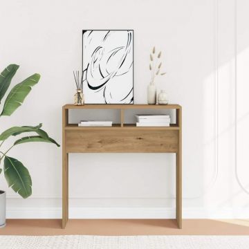 Gossi masuta consola, stejar artizanal, 78x30x80 cm, lemn prelucrat