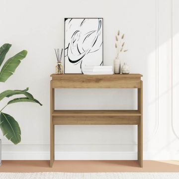 Gossi masuta consola, stejar artizanal, 80x30x80 cm, lemn prelucrat