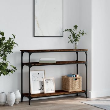 Gossi masuta consola, stejar fumuriu, 100x29x75 cm, lemn prelucrat