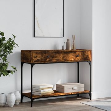 Gossi masuta consola, stejar fumuriu, 100x34,5x75 cm, lemn prelucrat