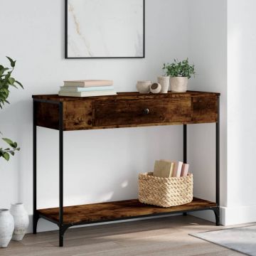 Gossi masuta consola, stejar fumuriu, 100x34,5x75 cm, lemn prelucrat