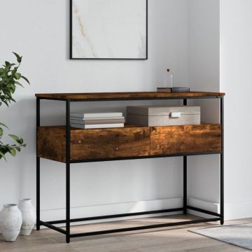 Gossi masuta consola, stejar fumuriu, 100x40x75 cm, lemn prelucrat
