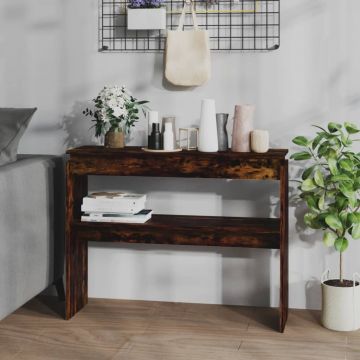 Gossi masuta consola, stejar fumuriu, 102x30x80 cm, lemn prelucrat