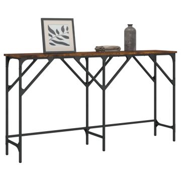 Gossi masuta consola, stejar fumuriu, 140x29x75 cm, lemn prelucrat