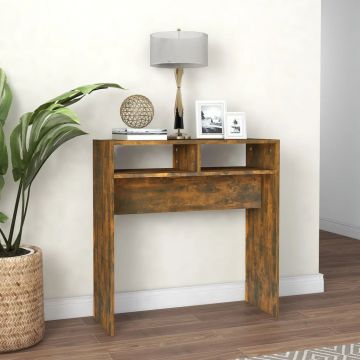 Gossi masuta consola, stejar fumuriu, 78x30x80 cm, lemn prelucrat