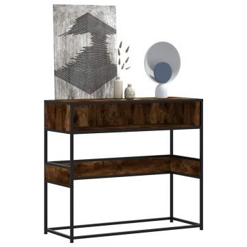 Gossi masuta consola, stejar fumuriu, 90x35x80 cm, lemn prelucrat