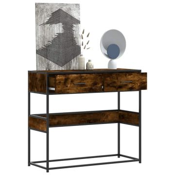 Gossi masuta consola, stejar fumuriu, 90x35x80 cm, lemn prelucrat