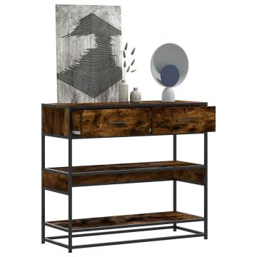 Gossi masuta consola, stejar fumuriu, 90x35x80 cm, lemn prelucrat