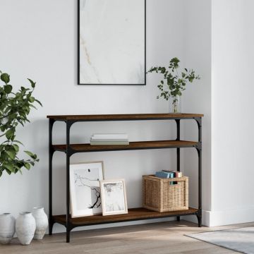 Gossi masuta consola, stejar maro, 100x29x75 cm, lemn prelucrat